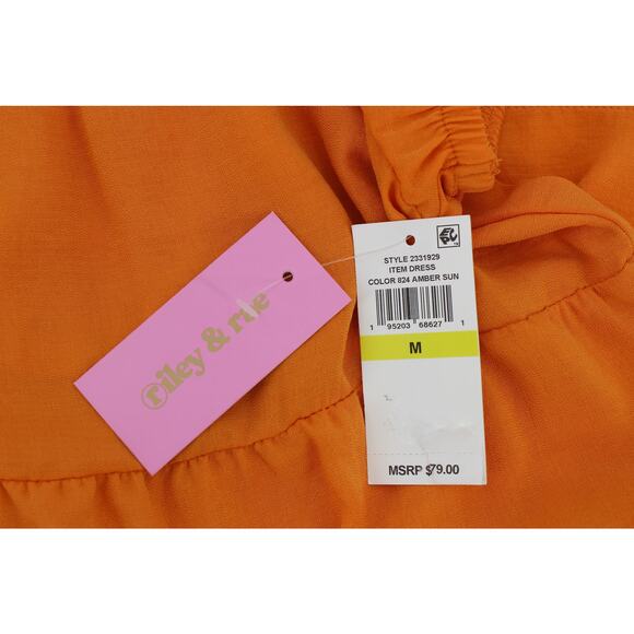 Riley & Rae ruby blush orange tiered sheath dress womens medium cottagecore boho - Picture 4 of 7